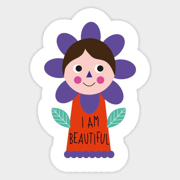 I am beautiful kids children affirmative positive words tshirt affirmation inspiratonal motivational Sticker by sugarcloudlb-studio